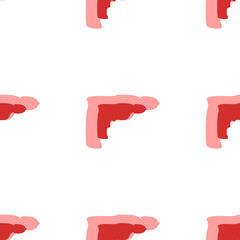 Poster - Seamless pattern of large isolated red electric drill symbols. The elements are evenly spaced. Illustration on light red background