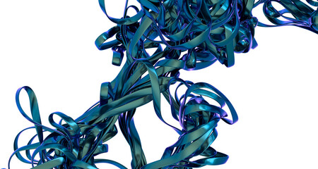 Poster - Abstract Metallic Ribbon Sculpture