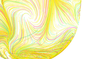 Poster - Vibrant yellow and colorful lines swirl in an abstract design. Perfect for backgrounds, websites, and more.
