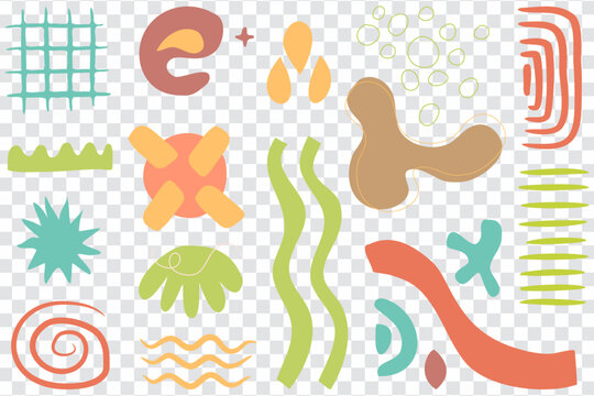 Best Vector Illustration Of  A Set Of Funny Animals Design , Hand Drawn Colorful Abstract Shape Set Art Design 2025