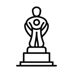 Poster - Line art icon of an award statue black and white design