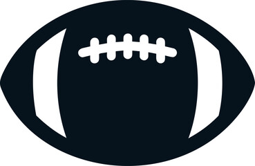 Aufkleber - Black and white silhouette of an american football with laces illustration. Vector illustration