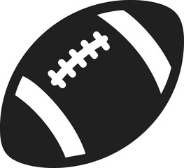 Aufkleber - Black and white silhouette of an american football ball isolated. Vector illustration