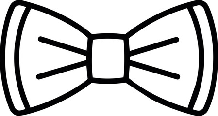 Aufkleber - Black and white outline of a bow tie symbol with simple design. Vector illustration