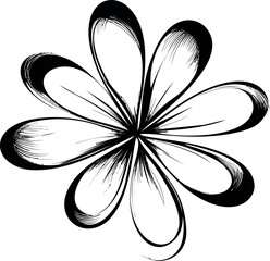 Poster - Abstract black ink petal design with brushstroke effect. Vector illustration