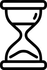 Poster - Black and white hourglass icon with empty sand chamber illustration. Vector illustration