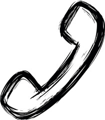 Poster - Black and white sketch of a classic telephone receiver. Vector illustration
