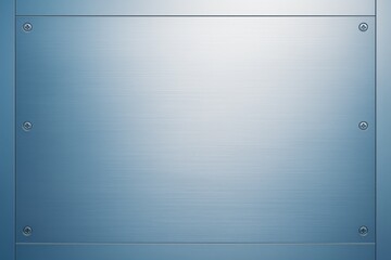 Poster - Metallic blue panel background with screws and brushed texture, clean template for industrial branding or modern advertising layout design.