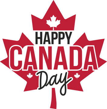 Happy Canada Day Greeting Card design with maple leaf. Vector illustration.