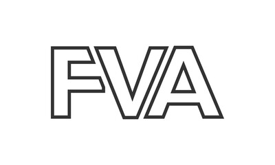 Poster - FVA logo design template with strong and modern bold text. Initial based vector logotype featuring simple and minimal typography. Trendy company identity.