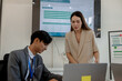 © kamiphotos - entrepreneurs discuss together to brainstorm and solve problems in various departments of the company, marketing, finance, and accounting are having a meeting in a conference room