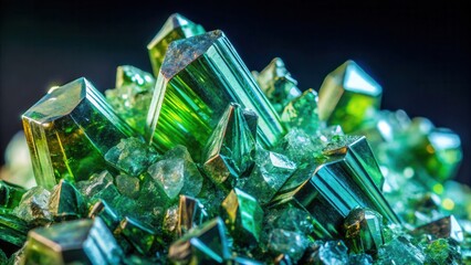 Poster - Stunning Greenish Praseodymium Crystals in Macro View by Gigapixel