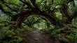 © Yuta - Enchanting woodland pathway beneath a canopy of majestic moss-covered trees