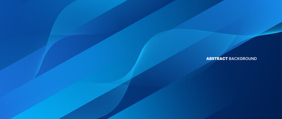 Poster - Abstract blue background with clashing beveled patterns. Futuristic design of elegant and simple geometric shapes. Vector illustration.