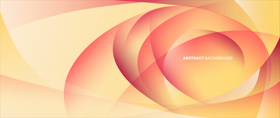 Poster - Yellow and orange abstract background with subtle color gradations. Wave-like patterns that form a centered vortex are neatly arranged.	