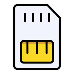 Poster - SIM Card Vector Icon: Subscriber Identity Module, Mobile Network, Telecommunication, Digital Technology. Flat Design