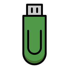 Poster - USB Flash Drive Vector Icon: Portable Data Storage, Memory Stick, Digital Information, Technology. Flat Design