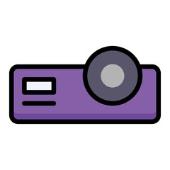 Poster - projector icon: multimedia presentation device, education, business, entertainment symbol. editable 