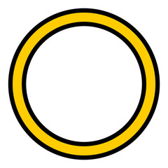 Poster - Minimalist Yellow Ring Icon: Simple Circle Outline Design, Modern Graphic Element for Logos, UI, Web & App. Editable Vector