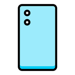Poster - Smartphone Back Icon: Modern Filled Outline Style for Mobile Technology, Communication, and Digital Devices. Editable Vector