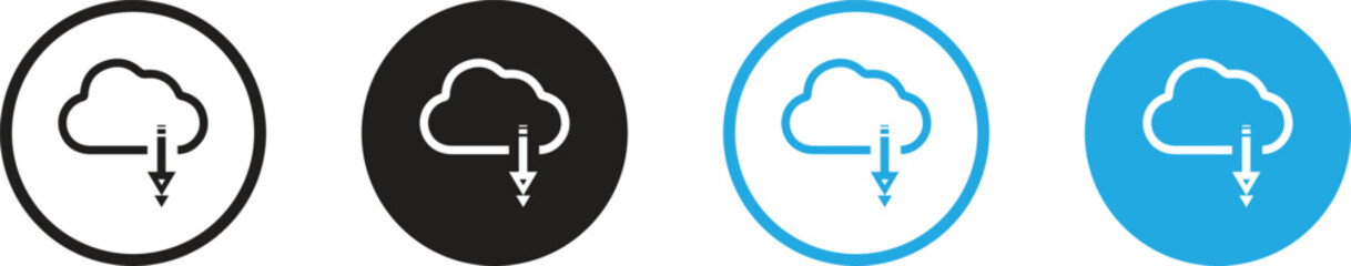 Fototapete - Cloud Technology Rounded Line Icon