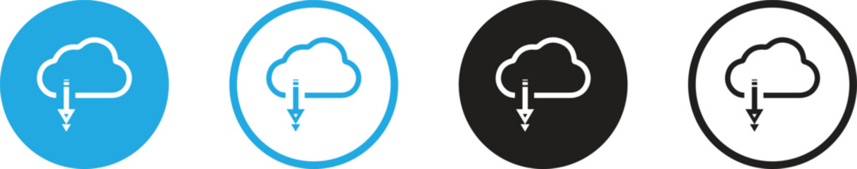 Fototapete - Cloud Technology Rounded Line Icon