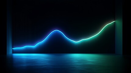 Poster - Futuristic Stock Market Chart with Blue and Green Light