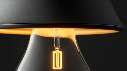 Aufkleber - Macro view of smart lighting featuring an LED bulb with wireless capabilities and warm filament details for ambient home lighting.