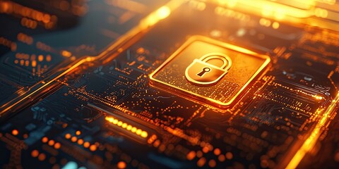 Leinwandbilder - Macro  hot of a computer  creen    ecure payment gateway, highlighting padlock and  hield icons to  ignify transaction  afety.