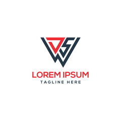 Fototapete - WDS logo design modern minimal triangle shape creative mark concept letter mark monogram 