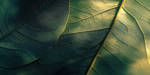 Leinwandbilder - A close-up of leaf-like abstract forms, with layered textures and soft shadows that create depth and a natural ambiance.