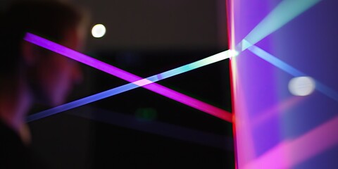 Poster - a laser beam reflecting off a mirror, demonstrating the angles of incidence and reflection perfectly.