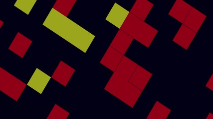 Poster - yellow and black squares contrast with a red background. geometric design suitable for modern graphi