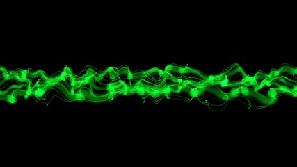 Poster - Green festive holiday abstract flowing gradient dots and lines wave background. abstract wave background with neon texture effect, vibrant glowing lines