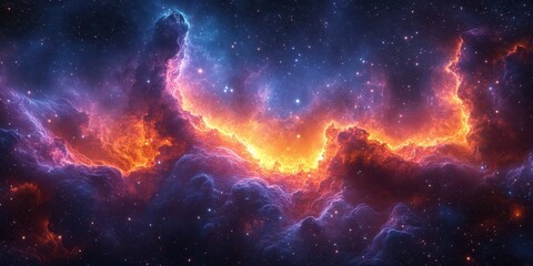 Wall Mural - colorful cosmic clouds illuminated by stars in the vastness of space during an awe-inspiring stellar