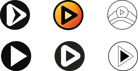 Play buttons set vector illustration. play button icon set.