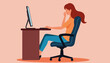 © Alex_Kalin - Stressed woman sitting at desk in office chair, workplace emotions