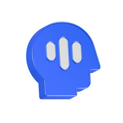 Poster - mind with head icon 3d rendering symbol