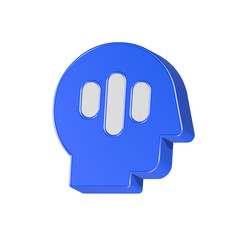 Poster - mind with head icon 3d rendering symbol