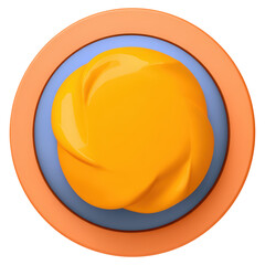 Poster - Bright Abstract Yellow Swirl on Soft Blue and Orange Background Design, isolated on transparent background.