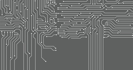 Poster - technology background, creative hi-tech geometric pattern, black and white overall composition