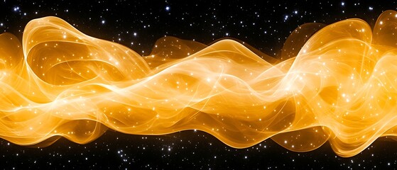 Poster - Abstract gold energy waves in space
