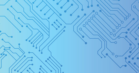 Poster - electronics board. circuit board electronic hi tech pattern. vector abstract technology on blue back
