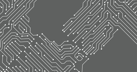 Poster - motherboard technology and future design for black circuit and white background.