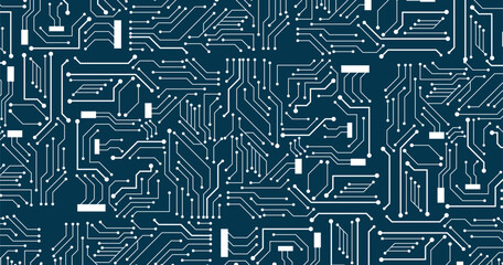 Poster - seamless pattern with circuit board. electronics board. high-tech technology background texture.