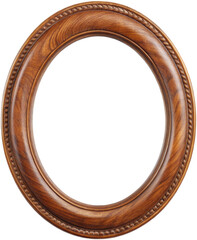 Poster - Elegant Round Wooden Frame with Intricate Carvings for Artistic Displays