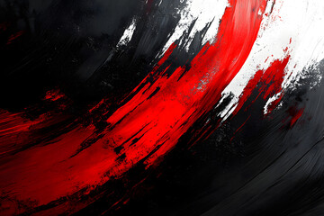 Poster - Striking red and black digital composition with artistic strokes