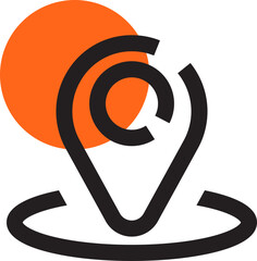 Poster - Location Marker Icon Simple GPS Pinpoint for Maps and Navigation
