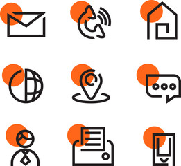 Poster - Simple Line Icons Communication, Location, and More
