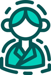 Fototapete - Teal Female Avatar Icon Simple, Modern, and Versatile Design Element